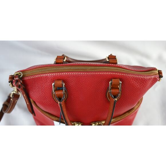 Dooney & Bourke Dillen Double Pocket Satchel R2224 Red - Picture 8 of 16